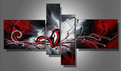 oil paintings on canvas red black white home decoration modern abstract oil painting wall dy-134