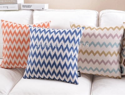 whole! 3pcs fashion blue and orange wave gift sofa cushion cover pillowcase pillow cover