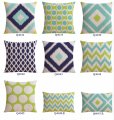 2015 new blue and green cushions car pillow wave geometric dot wavy line home decor pillowcase sofa cushion