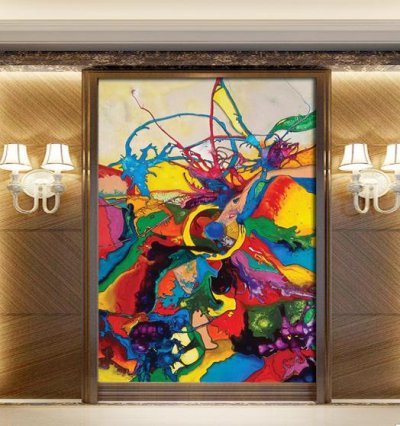 2015 personalized cafe abstractr canvas hand-painted style abstract painting european painting restaurant entrance art picture