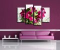 2015 sell 4 panel red flower large hd decorative art print painting on canvas for living room wall paintings pictures