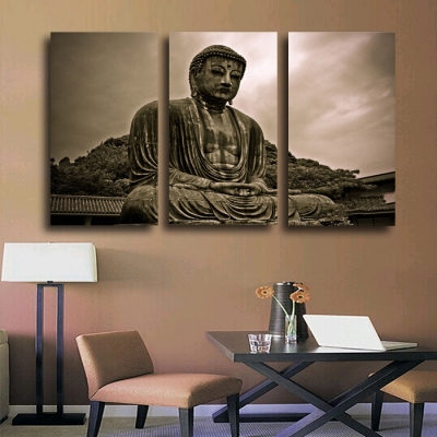 3 panels buddha hd canvas print painting artwork modern home wall decor painting canvas art hd picture paint on canvas prints