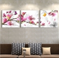 3 pcs canvas art modern home decoration wall art picture for living room pink tulip flower canvas print oil painting on canvas