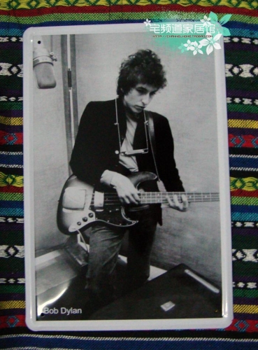 bar cafe restaurant painted metal decorative wall tiepai do the old retro rock bob dylan