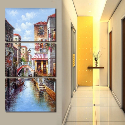 city building beautiful 3 panels large hd top-rated quality canvas print painting for living room, wall art picture gift