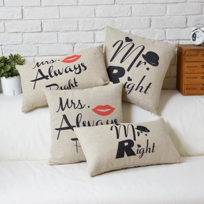 customize bearded and lips decorative cushion covers linen material pillow cushions home decor pillow case