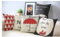 customize cat burlap cushion cover simple geometric pillow cover nordic style colored letters decorative cushion covers