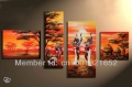 hand-painted hi-q modern home decorative oil painting on canvas country music festival in sunset glow 4pcs/set framed