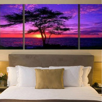 handmade modern wall art home decoration abstract on canvas oil painting 3pcs/set landscape for living room pictures on wall