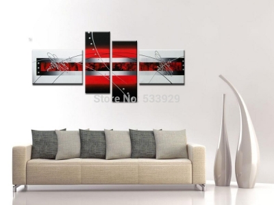 sell 4pcs abstract hand painted home wall decor art oil painting on canvas for living room