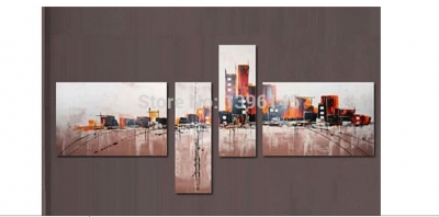 wall art home decoration orange wall art oil painting on canvas 4pcs /set no framed home decor pictures