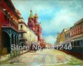 2013 hand-painted hi-q modern art home decorative impression cityscape huge size oil painting on canvas streetscape -07 1pc/set