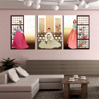 3 panel south korea sell modern wall painting abstract home wall art picture paint on canvas prints art