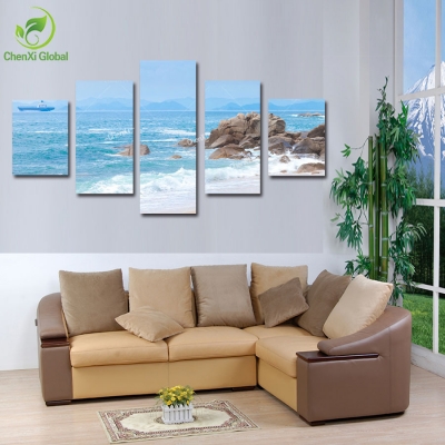 5 panel wall art modern abstract oil paintings sea beach canvas picture wall pictures artwork print on canvas abstract wedding