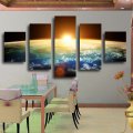 5 piece sell sunrise modern home wall decor canvas picture art hd print painting set of 5 each,canvas arts unframe