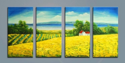 abstract landscape hand painted 4 pieces group oil painting on canvas tds-th038