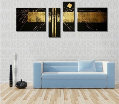 black and gold , handmade modern abstract oil painting on canvas wall art gifts top home decoration