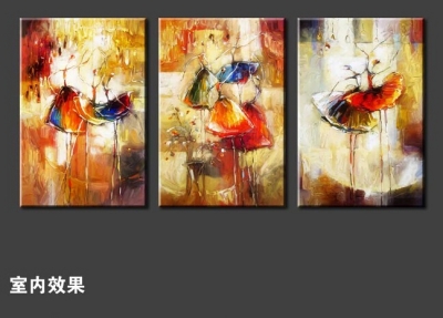 cuadros decoracion 3panels ballet dancers oil style painting on canvas abstract wall art home decoration villa el picture art