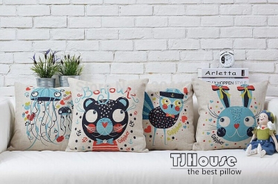 fashion cute birds small animal cotton canvas lumbar pillow cushion cover for office home decor gift