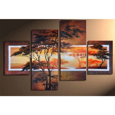 hand painted abstract painting on canvas sunrise landscape oil painting no frame for room decor wall art hang pictures craft