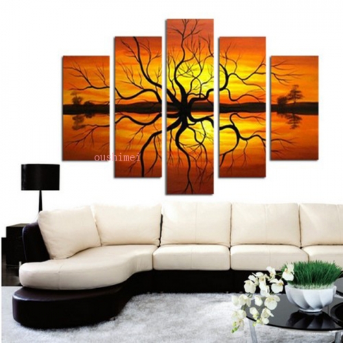 handmade 5 pcs modern picture on canvas abstract oil painting for