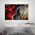 handmade wall art abstract oil painting on canvas handmade picture 4 piece/set shipment guitar music paint on wall