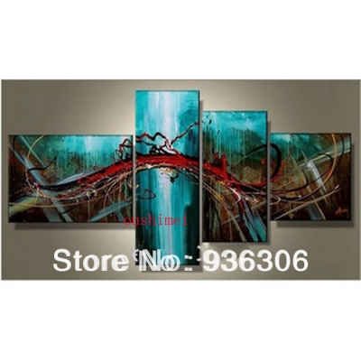 handmade wall art oil painting abstract picture on canvas home decor landscape blue painting art for living room