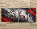 handpainted 4 pcs/set black white red modern abstract oil paintings on canvas wall art pictures for living room home decoration