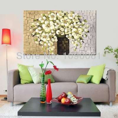 handpainted abstract canvas oil painting knife palette textured flower picture room art modern wall decor with no frame