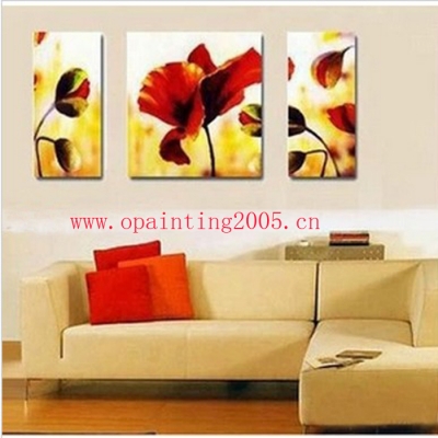 home decro picture hand painted group pictures 3piece rose art paintings flowers paintings the living room decoration wall art