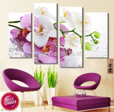 modern home decor wall art picture for living room bedroom decor pink phalaenopsis butterfly orchid flower canvas print painting