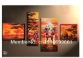 hand made promotion summer of african dance high q. abstract landscape wall decor oil painting on canvas 4pcs/set