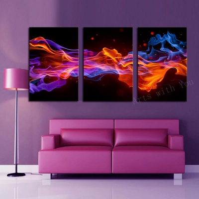 3 panels fire flower hd canvas print painting artwork modern home wall decor canvas art hd picture paint on canvas prints