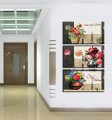 3 panels wall art a basket of flowers picture for living room oil style art painting decorative office decoration