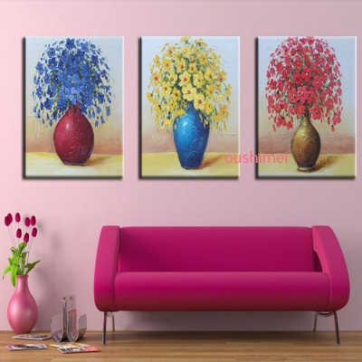 3pcs/lot hand painted for decorative painting oil painting rich flowers picture no frame variety style double thickness oil art