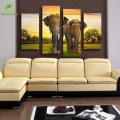 5 piece canvas art modern printed african elephant oil canvas painting picture home decoration wall pictures for living room