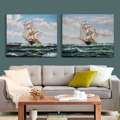 fast boat and ocean oil painting hand painted oil painting on canvas home decorative art picture home decorative