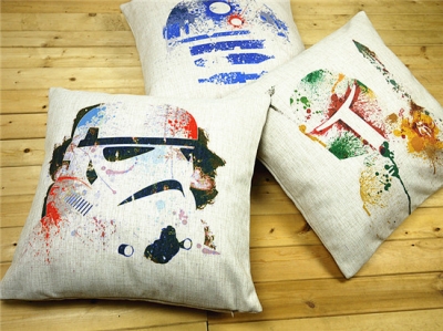 graffiti star war cartoon master yoda darth vader c3po printed 45*45cm cotton linen pillow cases cushion cover for home sofa