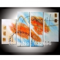 hand painted gold hill oil wall art decoration abstract on the back oil paintings 5pcs/set