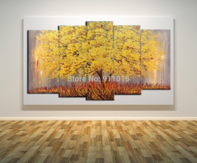 hand painted modern oil painting landscape pictures on canvas hang painting for living room decor canvas group tree view craft