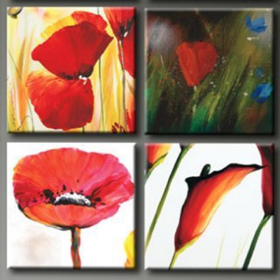 hand-painted modern wall decor landscape oil painting on canvas flowers picture canvas art hang paintings 4 p craft for gift