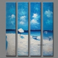 hand-painted wall art modern landscape blue sky oil painting pictures on canvas 3p seascape sand beach canvas pictures