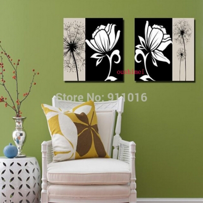 handmade oil painting abstract on wall black white picture for living room decor modern flower home decor hand paintings craft