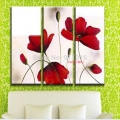 handmade oil painting abstract on wall picture for living room decor modern red flower home decor group of paintings craft