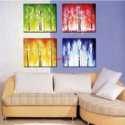 handmade wall painting the four seasons landscape home decorative art picture oil paintings on wall on canvas art