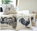 linen beige sofa cushion cover/throw pillow cover wedding gift animal and bick 45*45cm