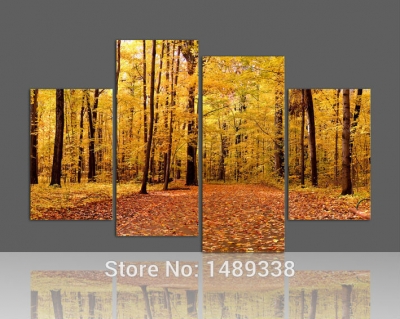 maple forest oil painting printing painting on canvas for living room wall art 5pcs/set framed f/387