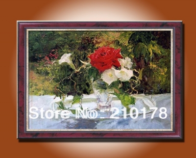 mly (27) hand-painted artwork flowers still life oil-paintings on canvas decorative oil painting