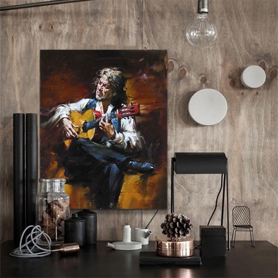 musician oil painting hand painted painting oil painting on canvas oil painting for home decor wall decor