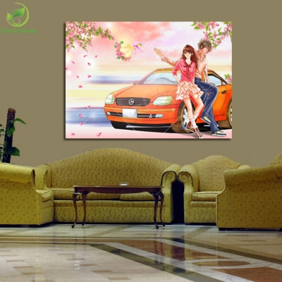 painting pictures animation romantic evening wall art canvas landscape poster wall for living room printing on canvas(no frame)